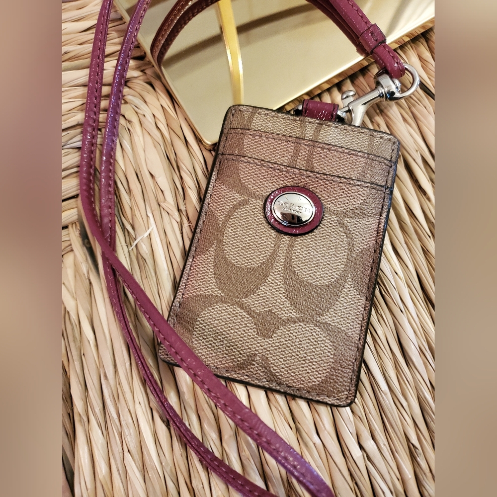 Coach Signature Canvas ID Card Holder